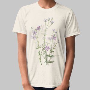 Rose Pink Vintage Floral Print Short Sleeve Graphic Tee T-shirt S M L XL